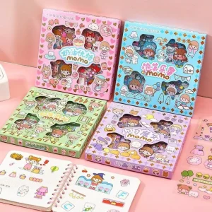 100 Sheets MOMO Cute Cartoon Transparent Decorative Stickers