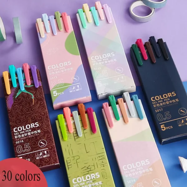 Morandi Vintage Macarons Colors Gel Ink Pen - Image 2