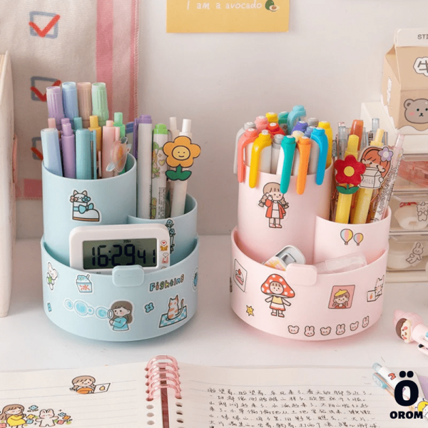 3 Grid 360 Degree Rotating Pen Holder