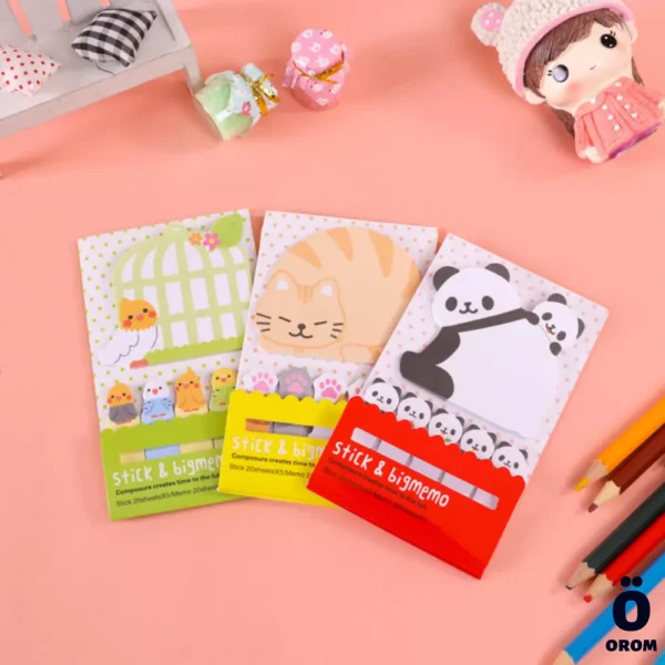 Cute Animal Sticky Notes & Bookmarks