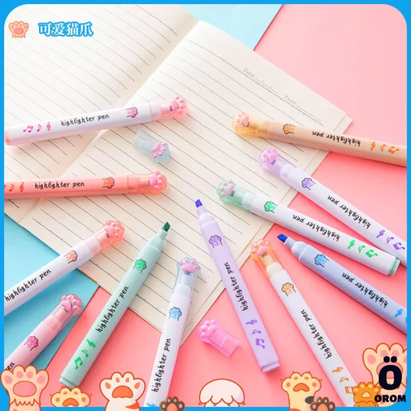 Cute Paw Cartoon Marker Pens Set