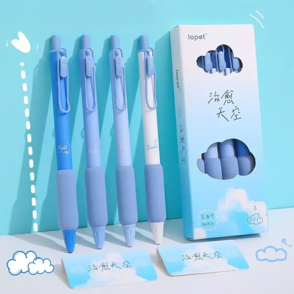 Blue Sky Clouds Retractable Gel Pen Set
