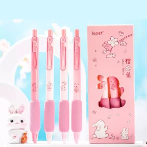 Kawaii Sakura Rabbit Sponge Gel Pen Set