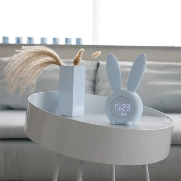 Cute Rabbit Alarm Clock Night Light - Image 2