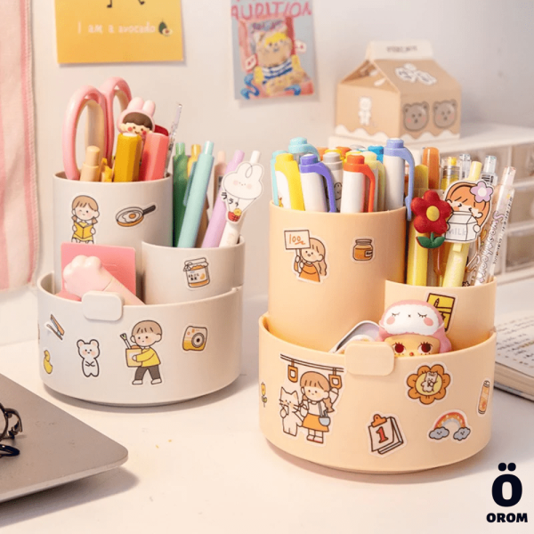 3 Grid 360 Degree Rotating Pen Holder - Image 2