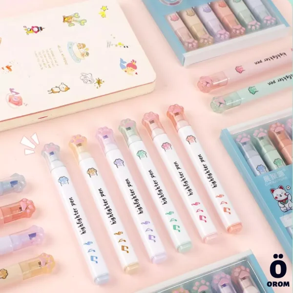 Cute Paw Cartoon Marker Pens Set - Image 2