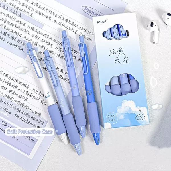 Blue Sky Clouds Retractable Gel Pen Set - Image 2