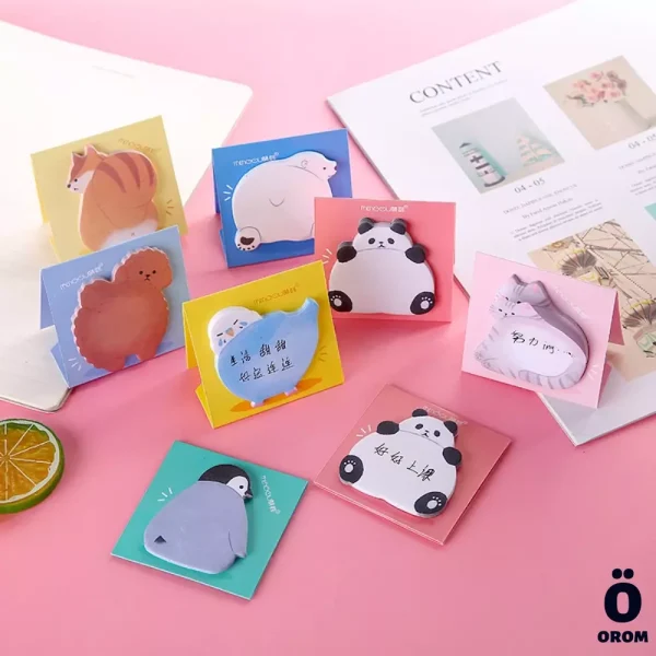 Kawaii Cartoon Animal Sticky Notes - Image 2
