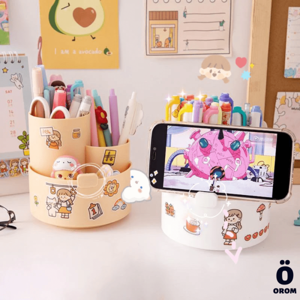 3 Grid 360 Degree Rotating Pen Holder - Image 3