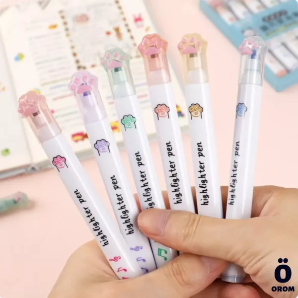 Cute Paw Cartoon Marker Pens Set - Image 3