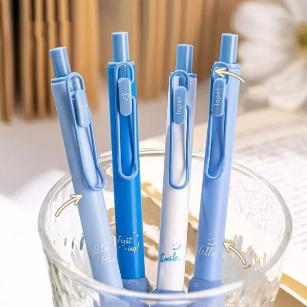 Blue Sky Clouds Retractable Gel Pen Set - Image 3