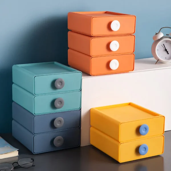 Stackable Colorful Desktop Storage Box - Image 3