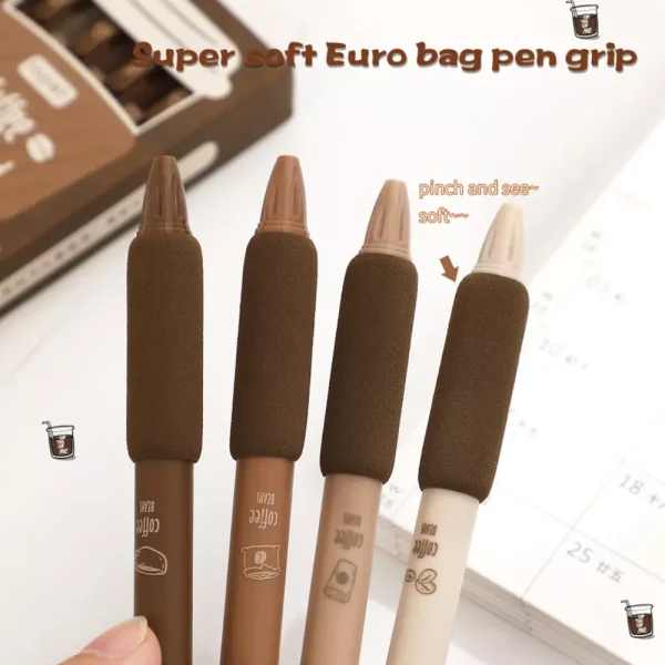 Retro Style Coffee Bag Gel Pen Set - Image 4
