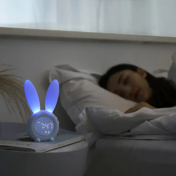 Cute Rabbit Alarm Clock Night Light - Image 4