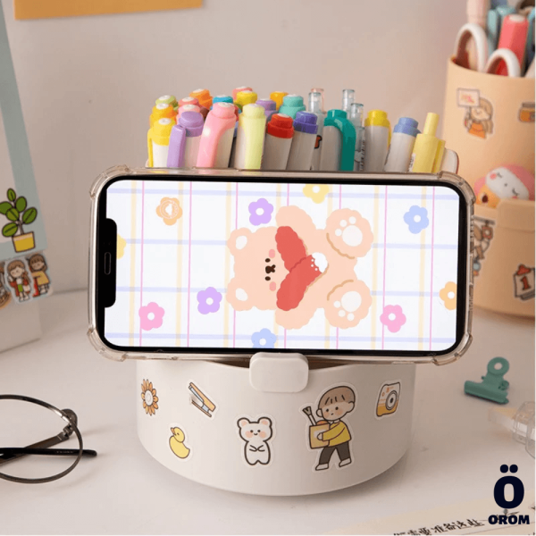 3 Grid 360 Degree Rotating Pen Holder - Image 4