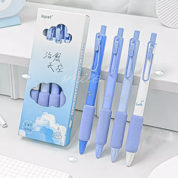 Blue Sky Clouds Retractable Gel Pen Set - Image 4