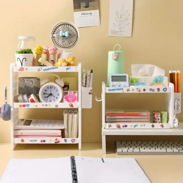 Kawaii Desktop Hole Board Storage Rack with Pen Holder Hooks - Image 3