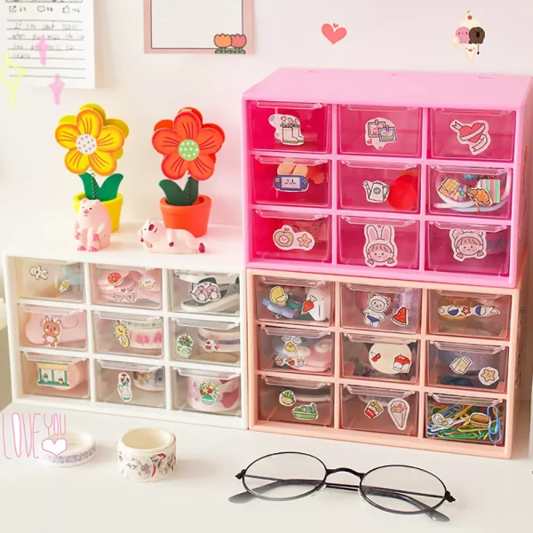 6/9 Grid Desktop Drawer Storage Box - Image 4