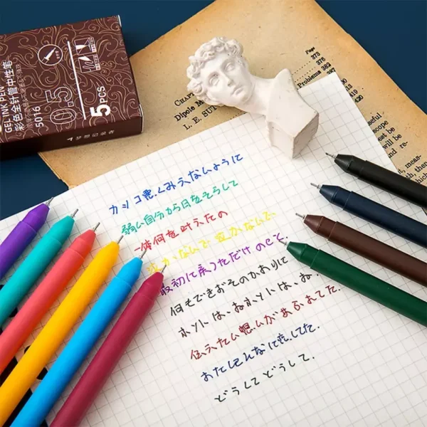 Morandi Vintage Macarons Colors Gel Ink Pen - Image 5