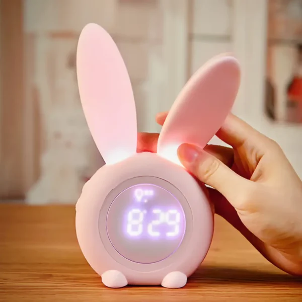 Cute Rabbit Alarm Clock Night Light - Image 5