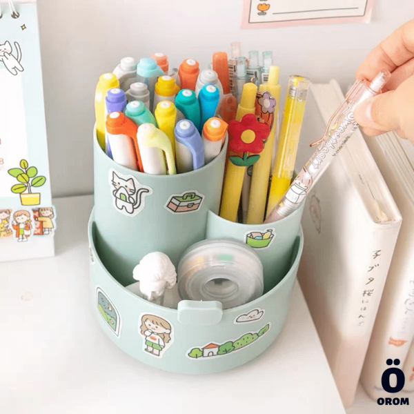3 Grid 360 Degree Rotating Pen Holder - Image 5