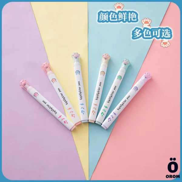 Cute Paw Cartoon Marker Pens Set - Image 5