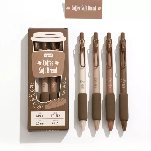 Retro Style Coffee Bag Gel Pen Set - Image 6