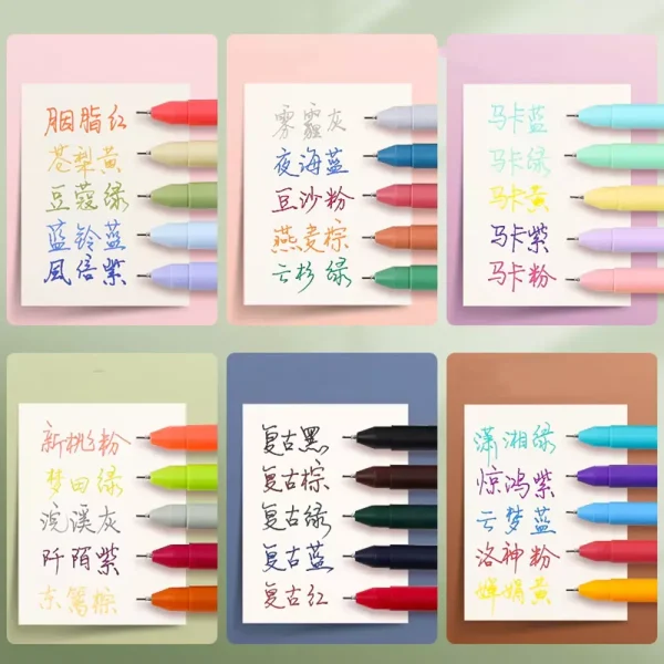 Morandi Vintage Macarons Colors Gel Ink Pen - Image 6