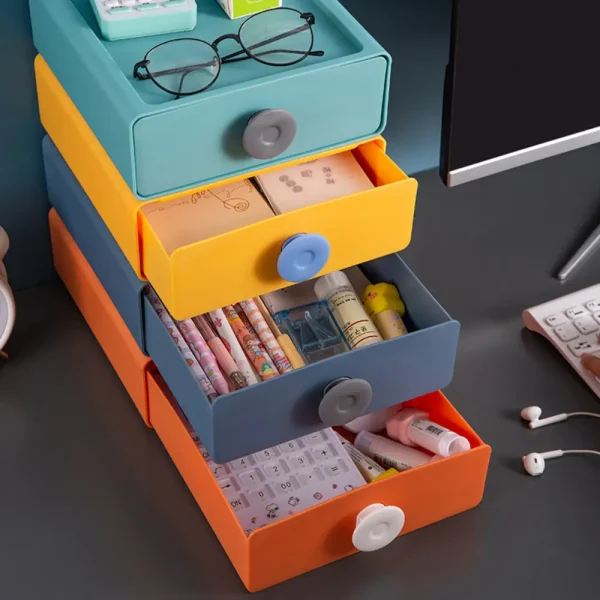 Stackable Colorful Desktop Storage Box - Image 5