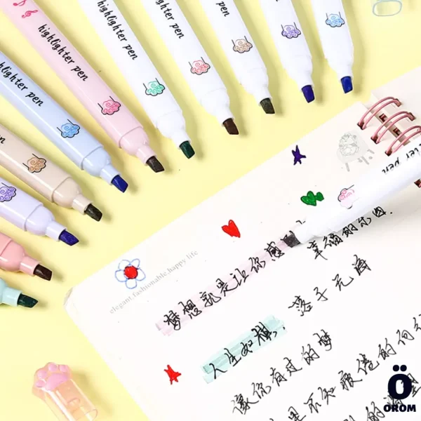 Cute Paw Cartoon Marker Pens Set - Image 7