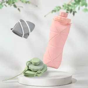 600ml Silicone Folding Water Bottle