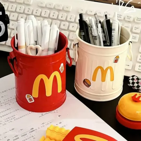 Kawaii McDonald's Plastic Mini Bucket Pen Holder - Image 3