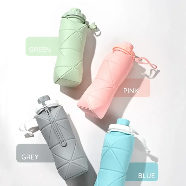 600ml Silicone Folding Water Bottle - Image 3