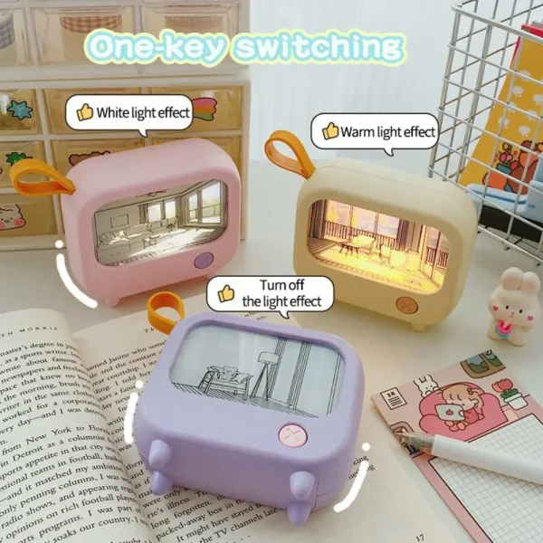 Kawaii Retro Mini TV Night Light